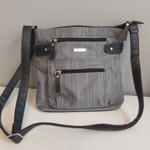 Roots Crossbody Bag in Grey and Black